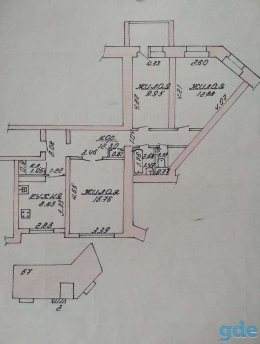 Продаётся 3-комнатная квартира в центре Борисова, Орджоникидзе 57, фотография 3