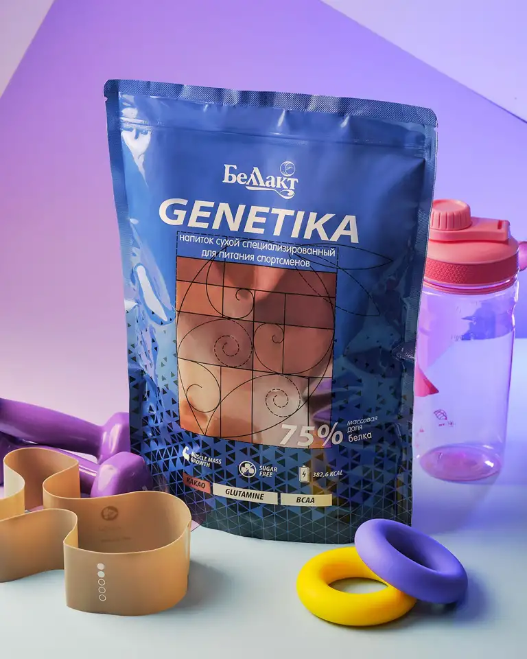Аналог КСБ 80 Щучинского протеина- КСБ 75 Genetika  900 гр cо вкусом какао-Беллакт, фотография 2