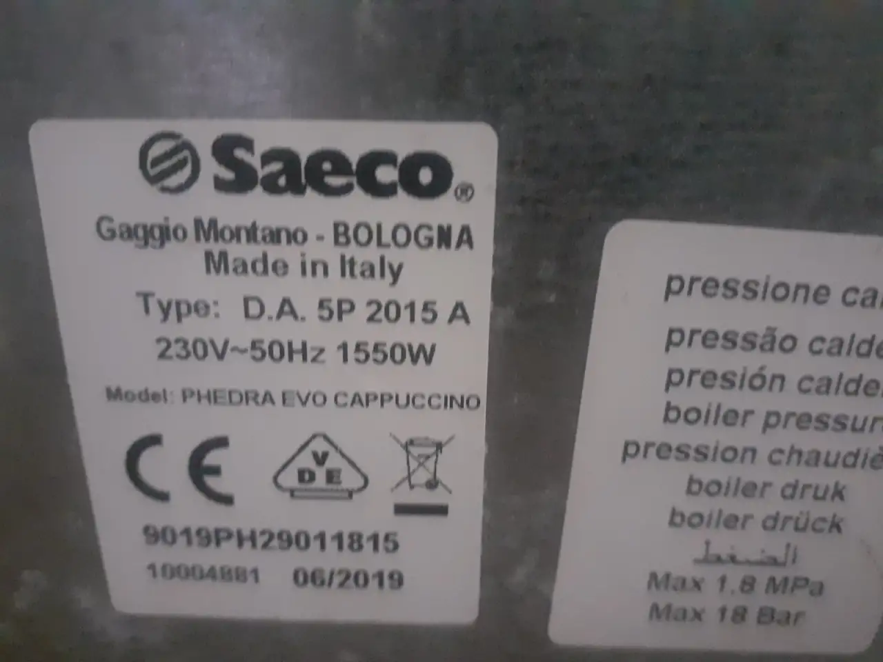 Аренда кофе машина Saeco Phedra Evo  Cappuccino на 4 месяца производство италия, фотография 2