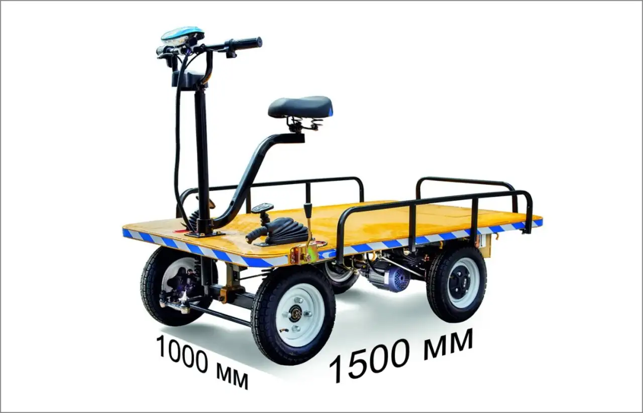 Платформенная тележка электрическая rutrike склад 1500 new, фотография 2