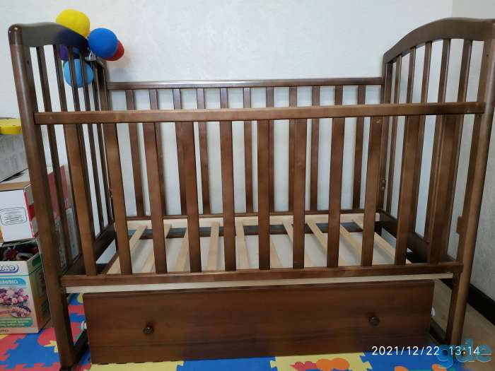 Продаю детскую кроватку с матрасом 120*60, фотография 4