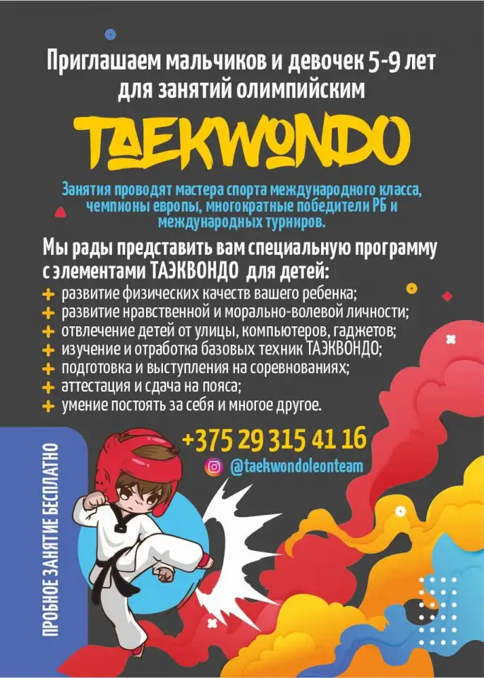 Приглашаем на тренировки по таэквондо, фотография 1