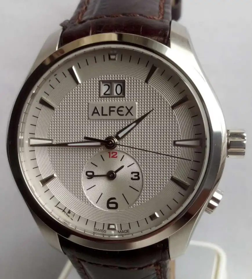 Мужские новые Alfex swiss made кварц,42mm, GMT  большая дата, фотография 1