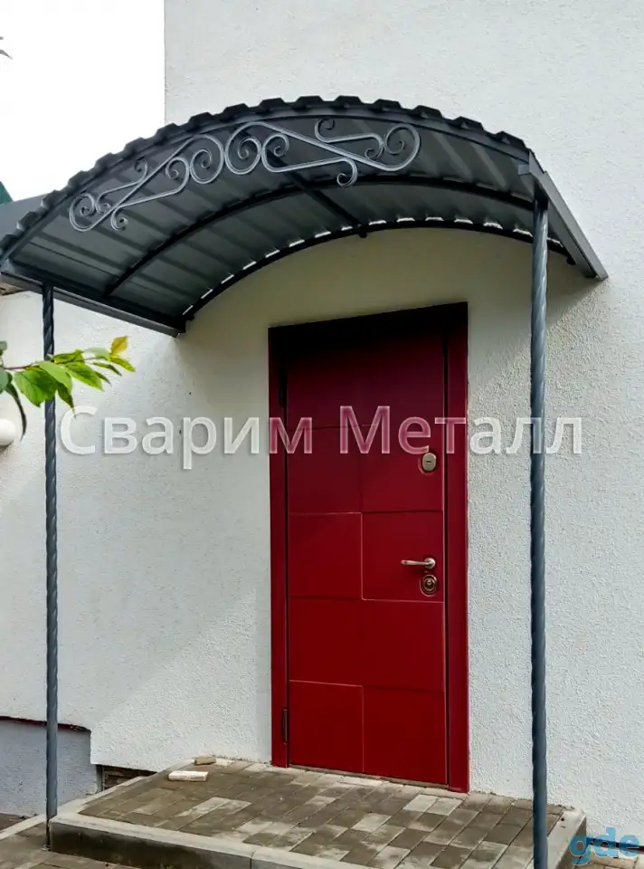 Козырьки из поликарбоната, стекла, металла и др, фотография 3