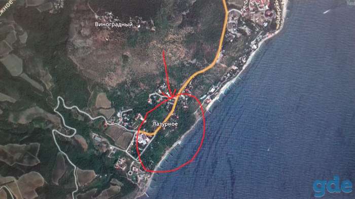 Участок 5 Га на берегу моря в Лазурном, Крым под рекреацию, фотография 1