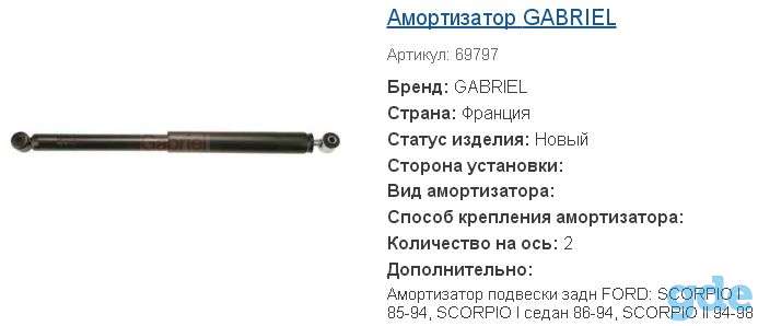Амортизаторы задние для Форд Скорпио, фотография 2