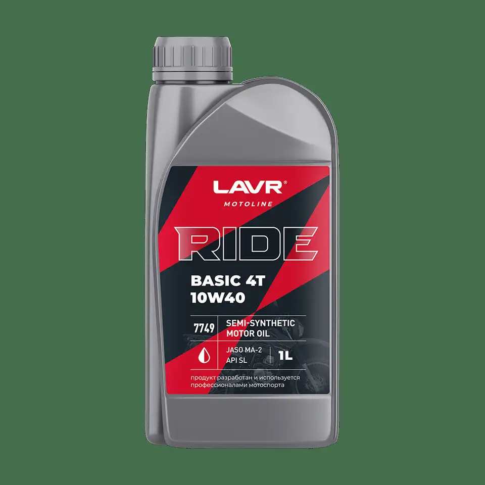 Моторное масло для мотоциклов ride basic 4t 10w40 sl lavr motoline,, фотография 1