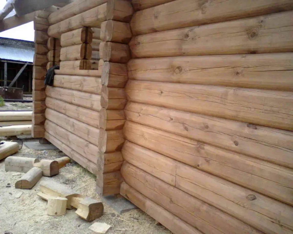 Норвежская рубка срубов из лафета, фотография 6