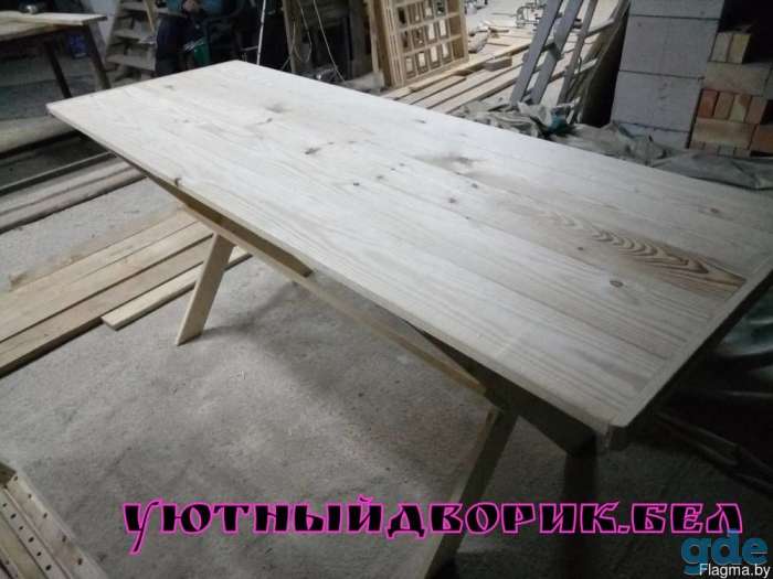 Столы из дерева для дачи, дома, деревни и беседки, фотография 1