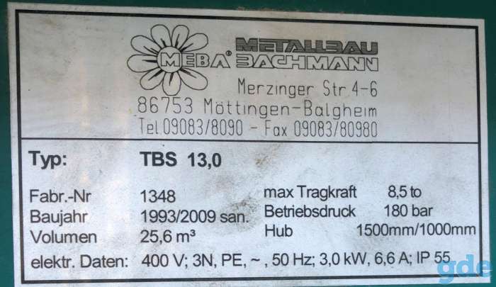 Ванна для антисептирования древесины MEBA TBS 13,0 (Германия), фотография 5