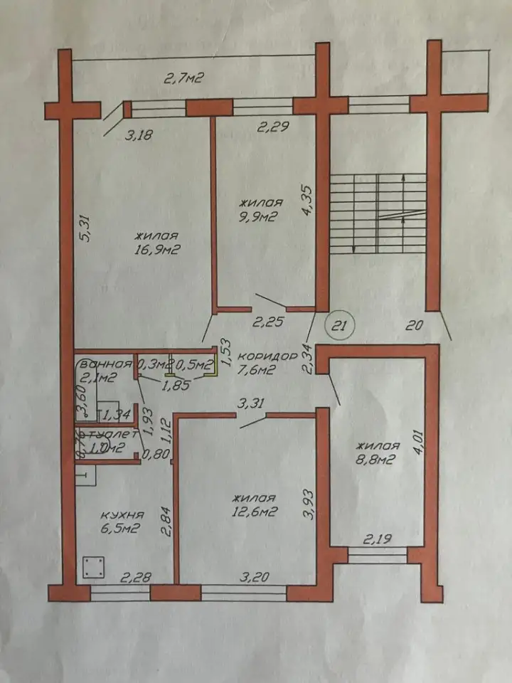 Продам 4х комнатную квартиру в Пружанах, Строительная 6, фотография 10