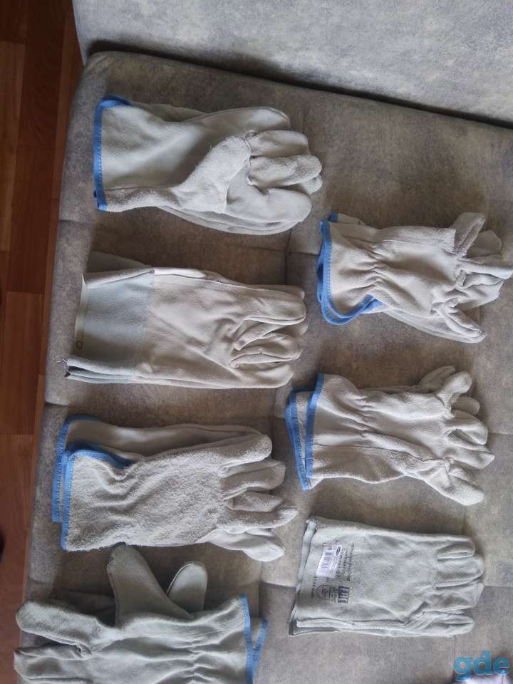 Продам кожаные спилковые перчатки(краги), фотография 1