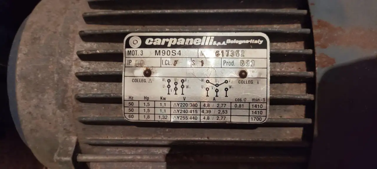 Мотор-редуктор Carpanelli M90S4, производство Италия, фотография 4