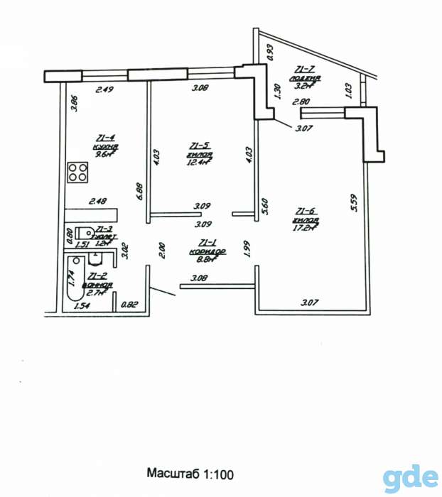 Продается 2-х комнатная квартира, микрорайон-17, дом-3., фотография 1