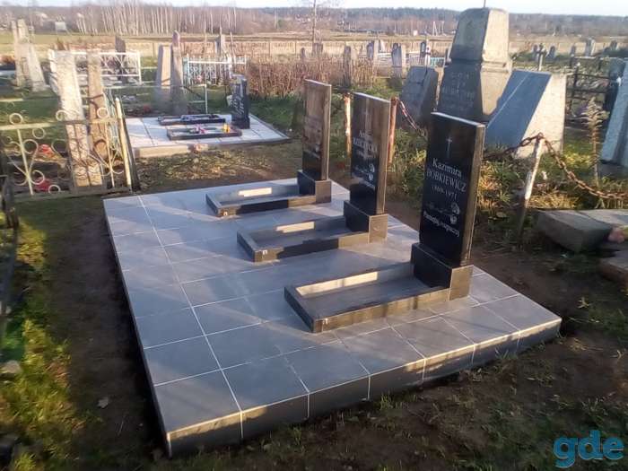 Памятники из гранита. Установка,переустновка памятников. Заливка стяжек, укладка плитки. Благоустройство  захоронений., фотография 6