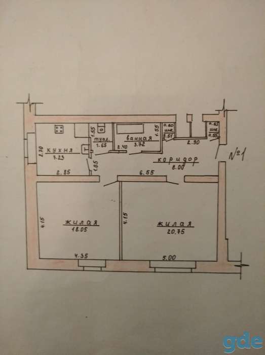 Продаётся 2-х комнатная квартира в Кричеве, ул.Фрунзе 9 (цемзавод), фотография 1