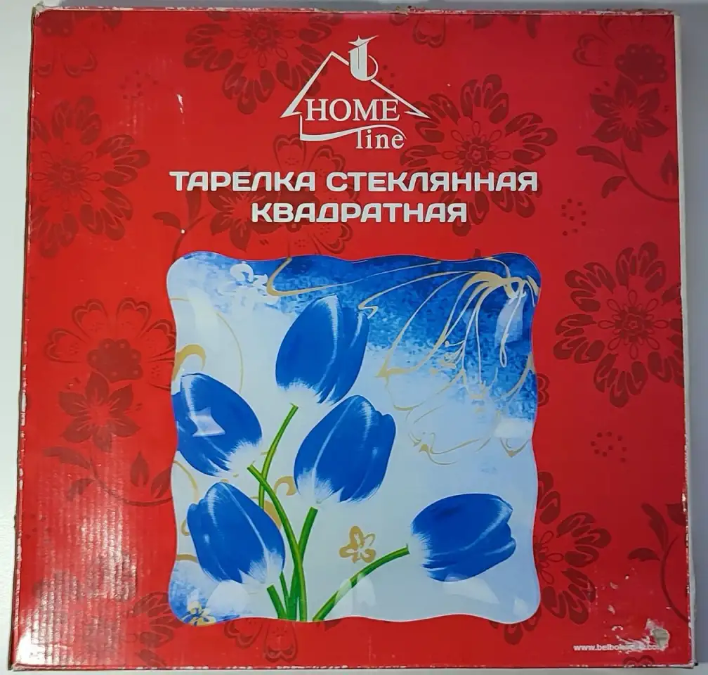 Квадратная стеклянная тарелка, фотография 3