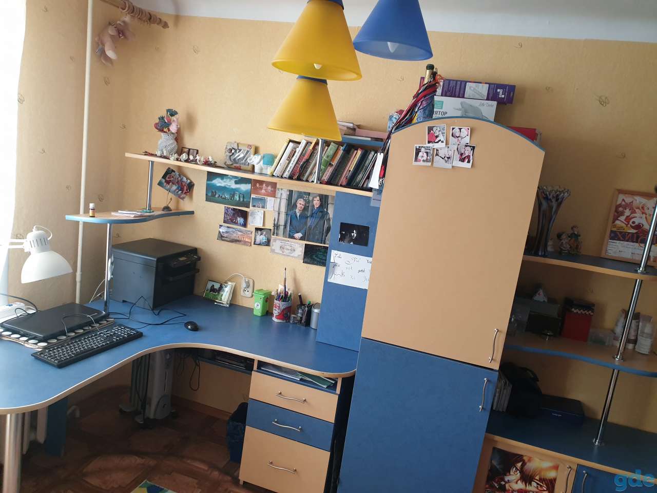 Комплект мебели. Компьютерный стол, шкаф, полки, фотография 4