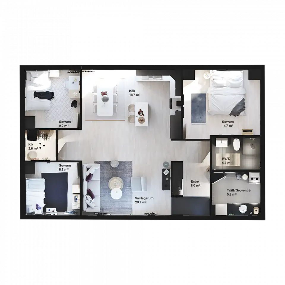 Каркасный дом 12,6х7,8 м, фотография 3