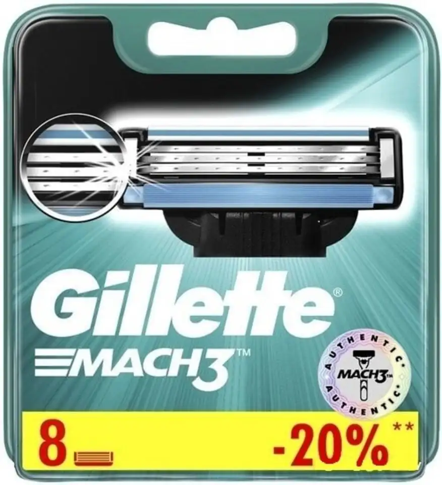 Сменные кассеты для бритья gillette mach3 8 шт., фотография 1
