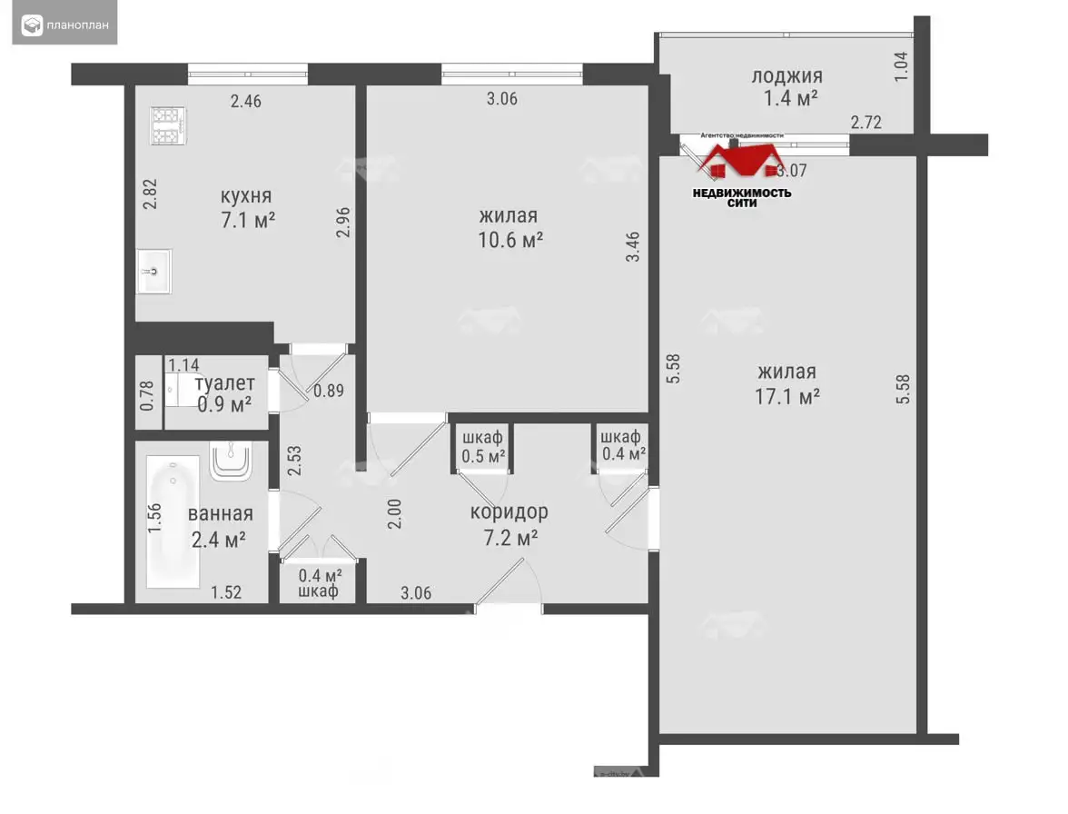 2-комн. квартира ул.Богомолова д.18 г.Солигорск, фотография 13