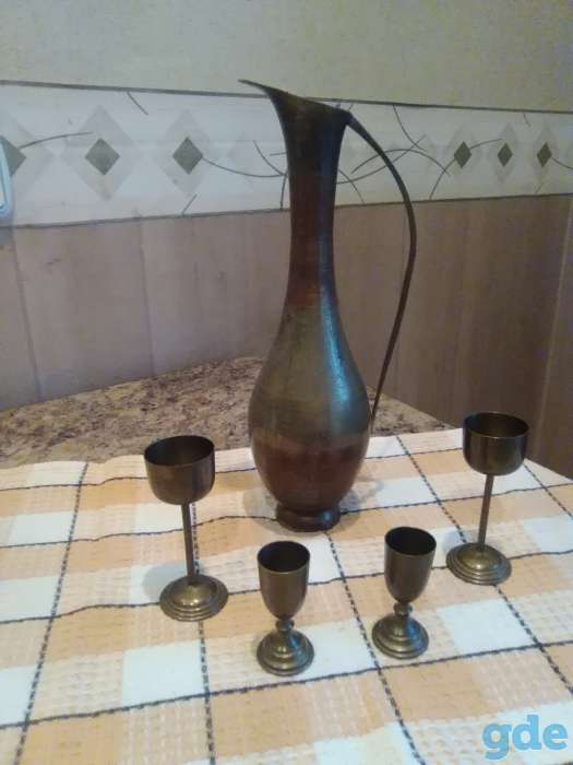 Индийский кувшин с рюмками, фотография 1