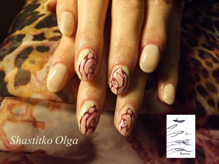 Покрытие гель лак “Shellac”, дизайн гель лаками, наращивание ногтей, маникюр, фотография 3