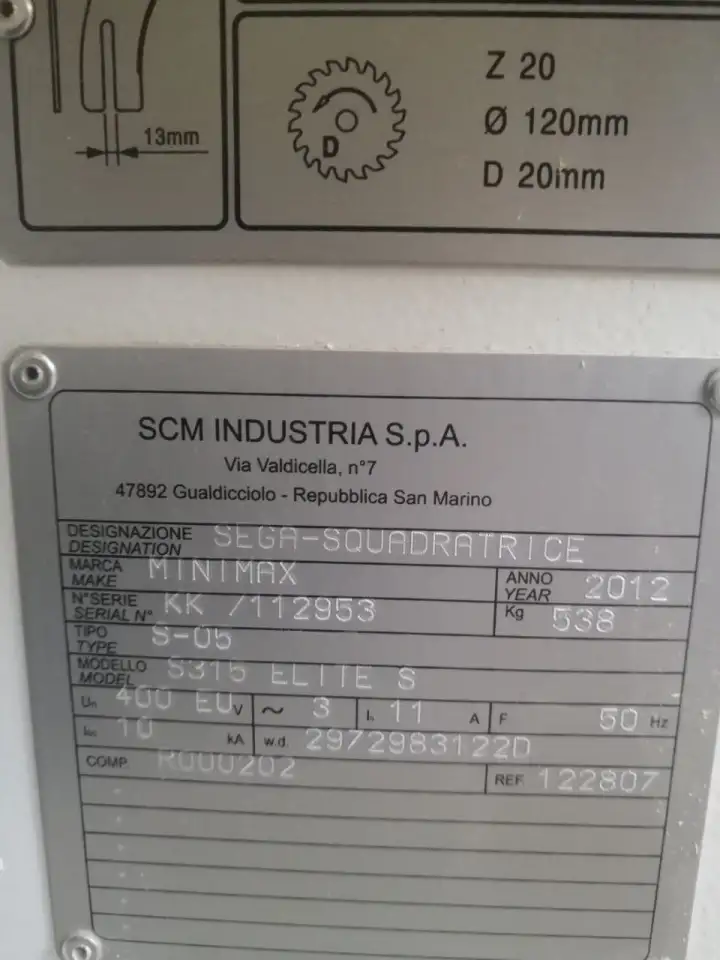 Продаётся формато-раскроечный станок бу SCM S315 Elite S, фотография 2