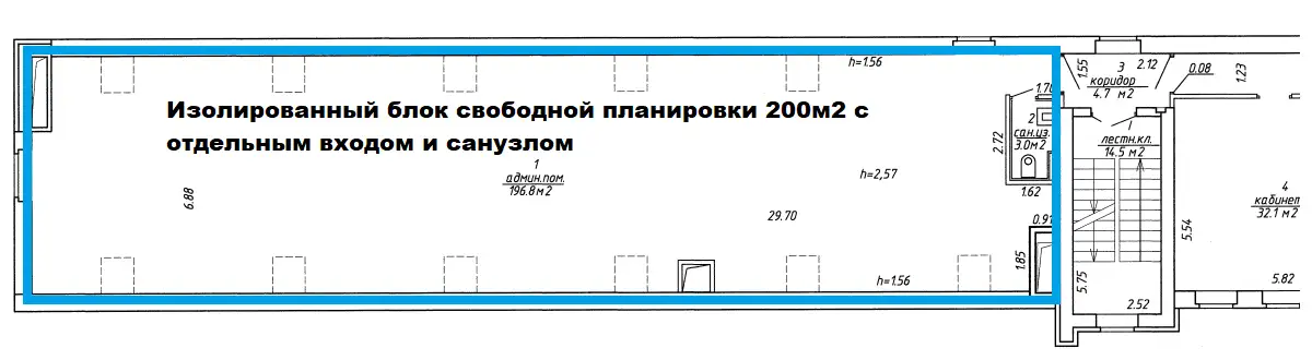 Помещение 200 м2 под сферу услуг, Глебки 15А, фотография 5