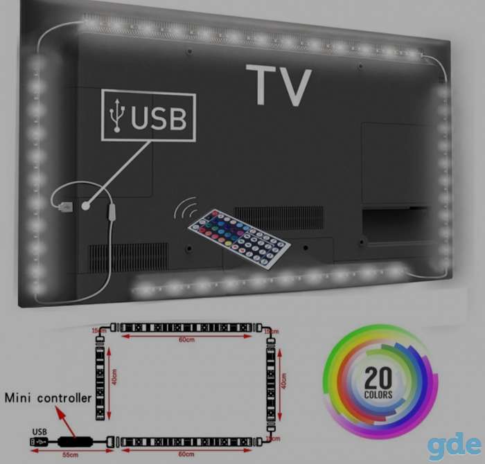 RGB led лента 5050 подсветка usb, фотография 5