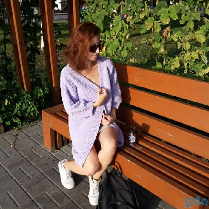 Лавандовый кардиган ручной работы., фотография 1