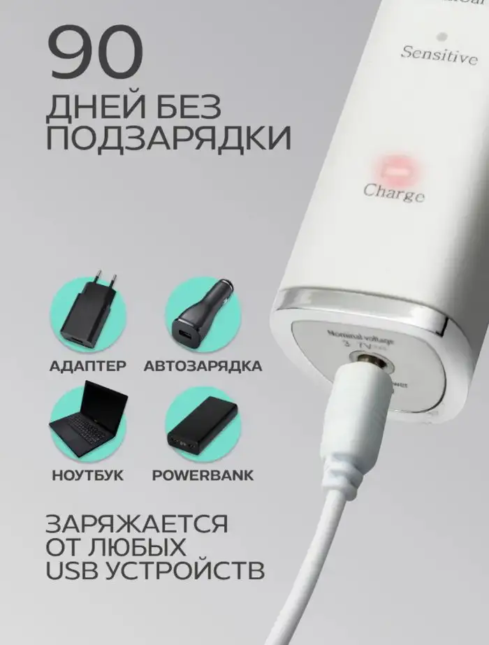 Ультразвуковая электрическая зубная щётка Paru, фотография 6