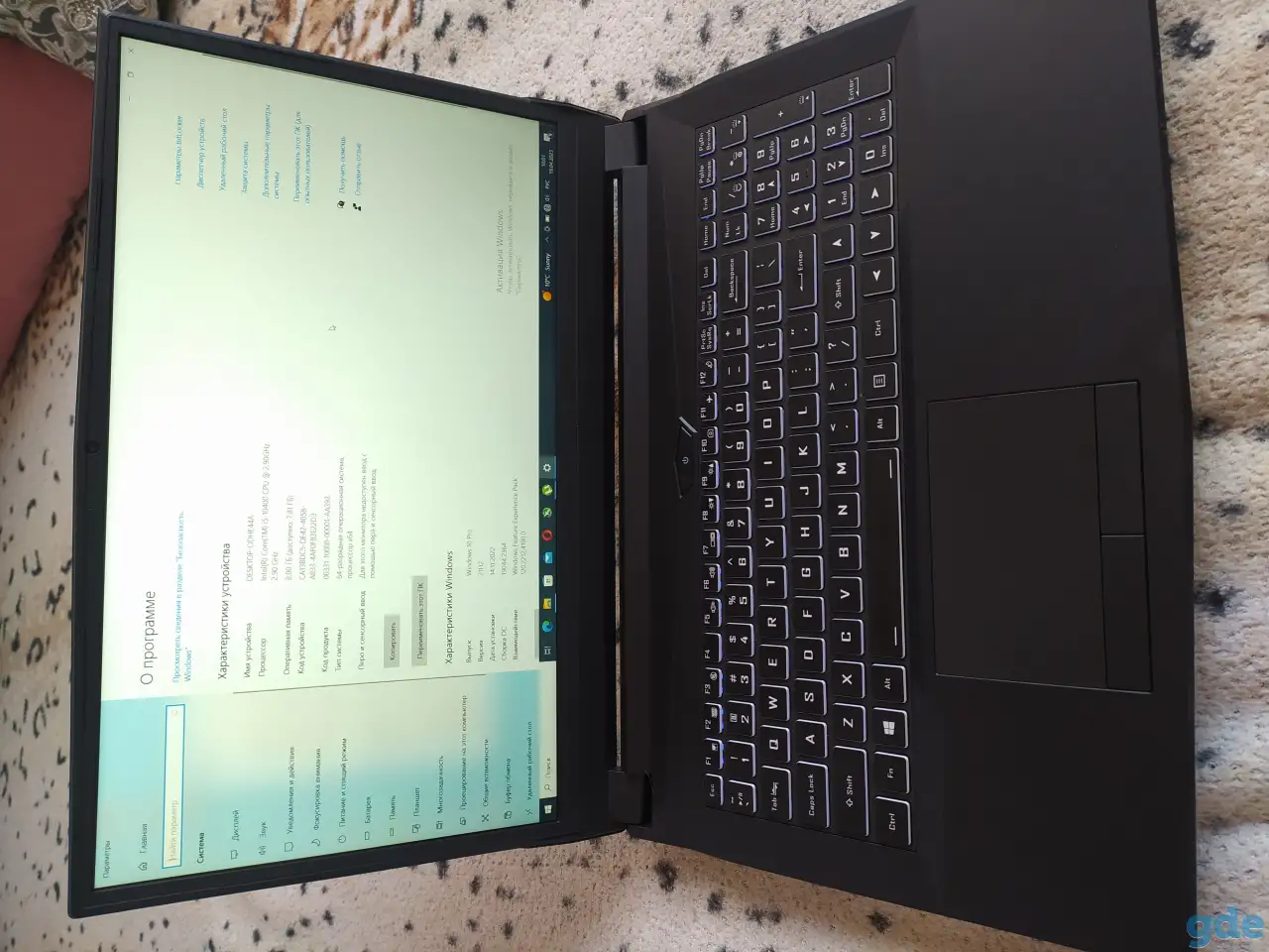 игровой ноутбук RTX 3070, i5 10400, 8gb ddr4, 1920x1080 144Hz IPS дисплей, 512 ССД, фотография 1
