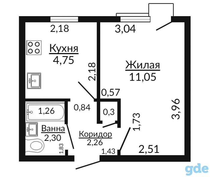 1 комнатная квартира (малосемейка) с мебелью, улица 60 лет Октября д22, фотография 9