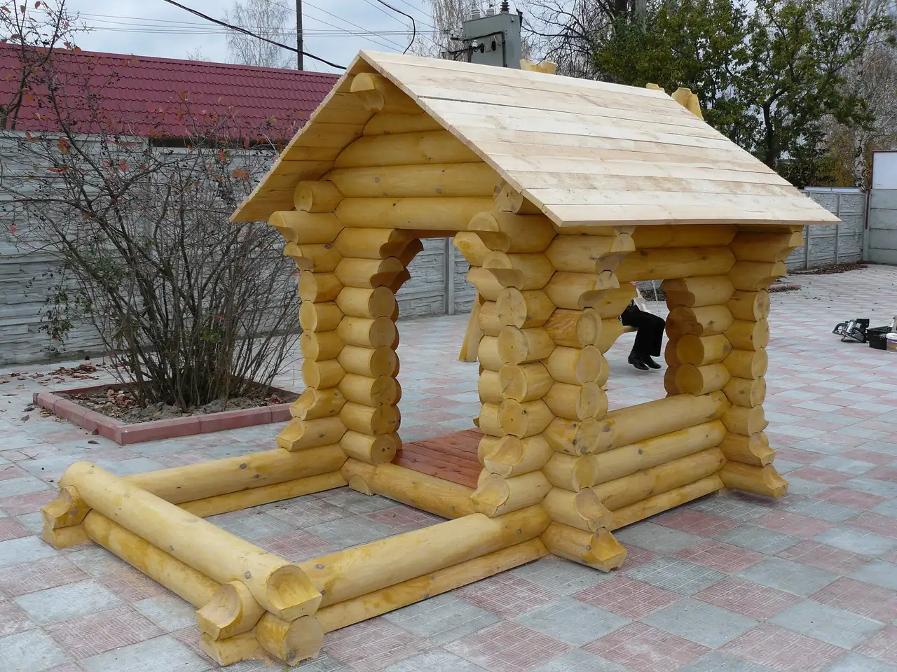 Малые архитектурные формы из оцилиндрованного бревна, фотография 10