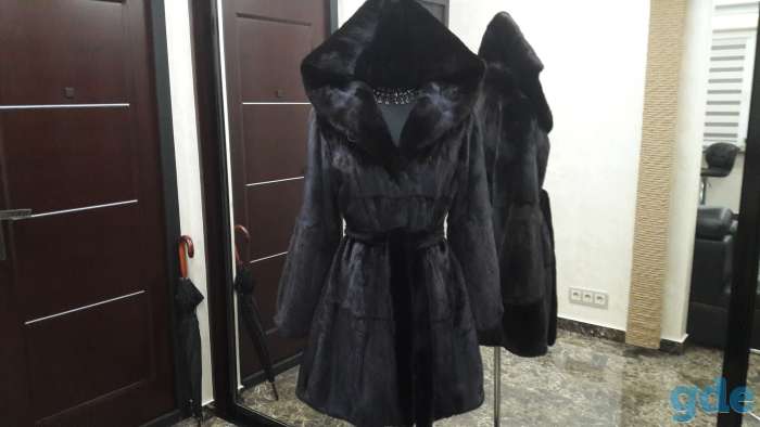 Норковая шуба black nafa 44-48 active, капюшон, фотография 3