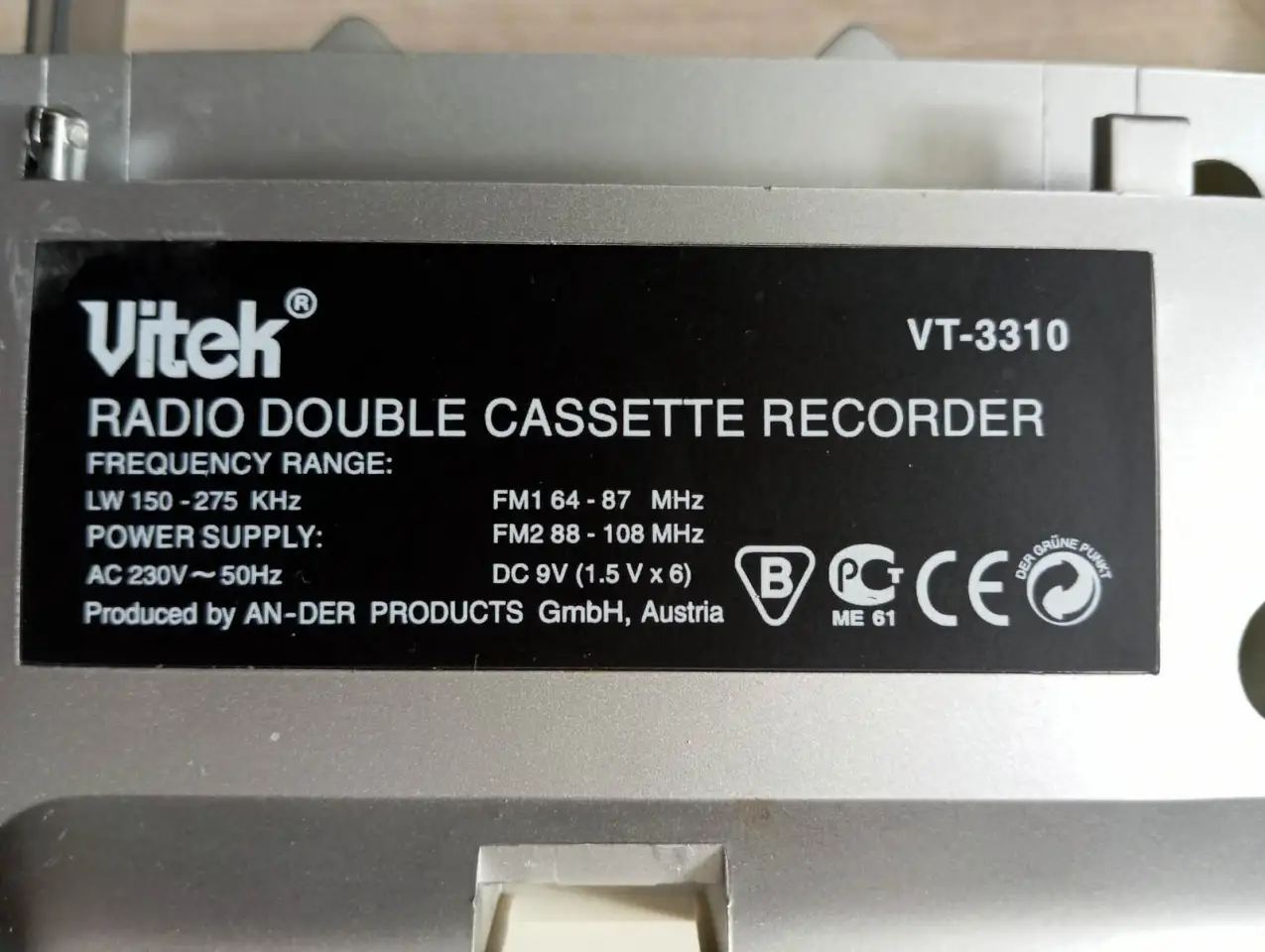 Переносная магнитола Vitek VT-3310, фотография 8