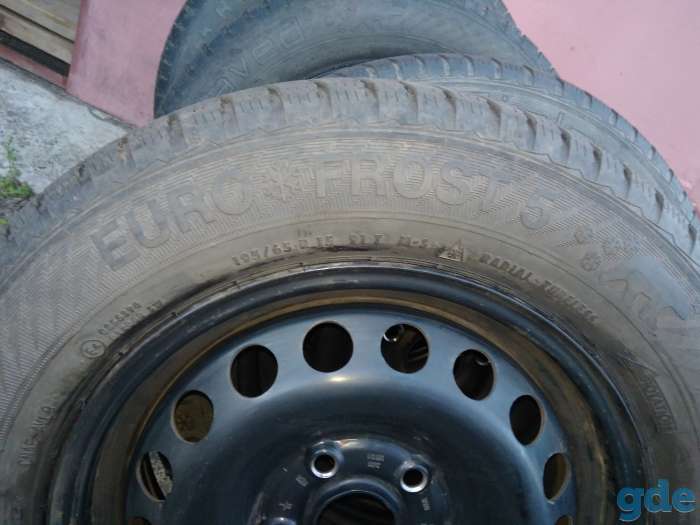 Зимние шины Gislaved 4 шт.195/65 R15 на железных дисках 5 болтов., фотография 5