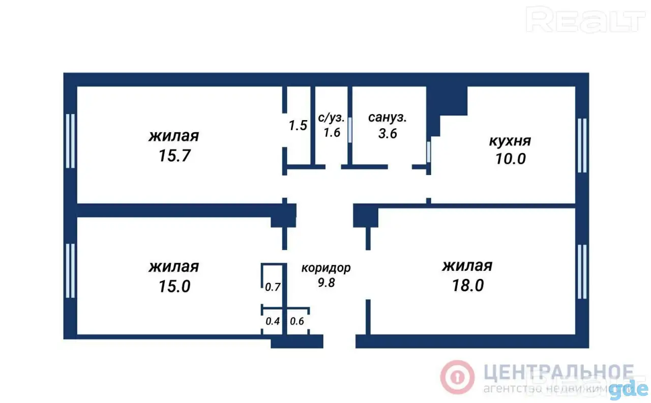 Квартира 3-ех комнатная, ул. Красноармейская . 8, фотография 4