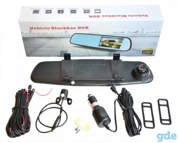 Видеорегистратор зеркало VEHICLE BLACKBOX DVR с камерой заднего вида, фотография 1