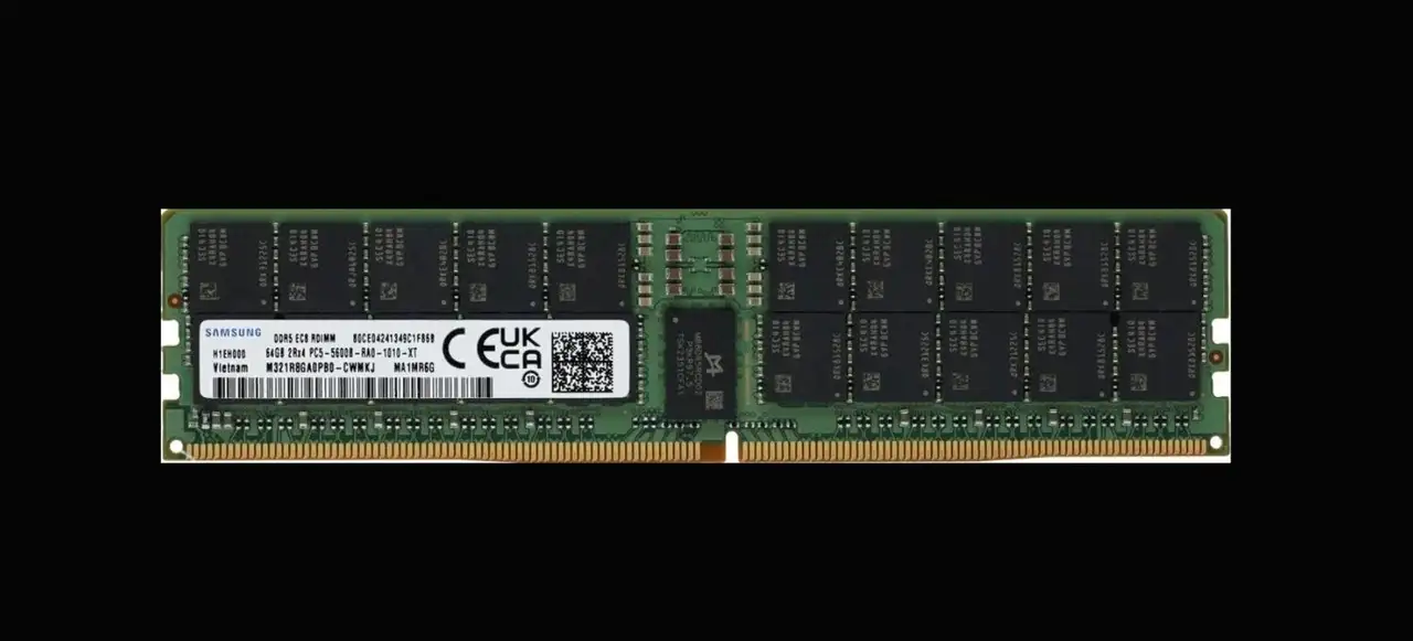 Память ddr5 samsung m321r8ga0eb0-cwm 64gb dimm ecc reg pc5-44800 5600mhz, фотография 1