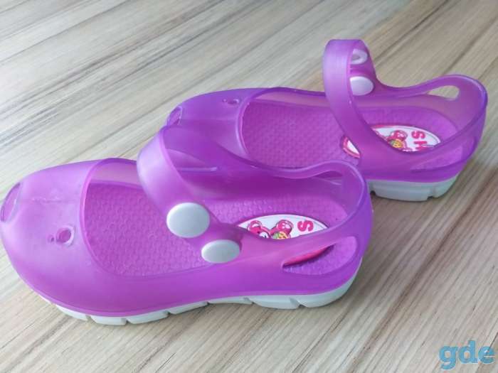 Босоножки розовые силиконовые р.22 б.у, фотография 1