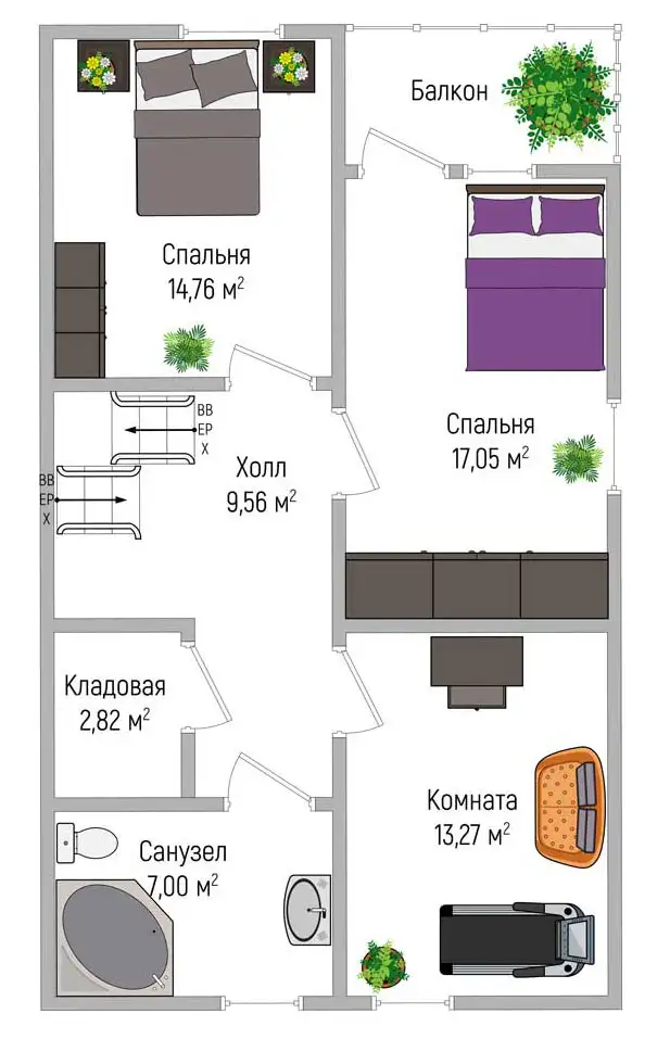 Строительство каркасно-панельных домов. Дом по проекту КД-07.4-15 ''Радуга'', фотография 7