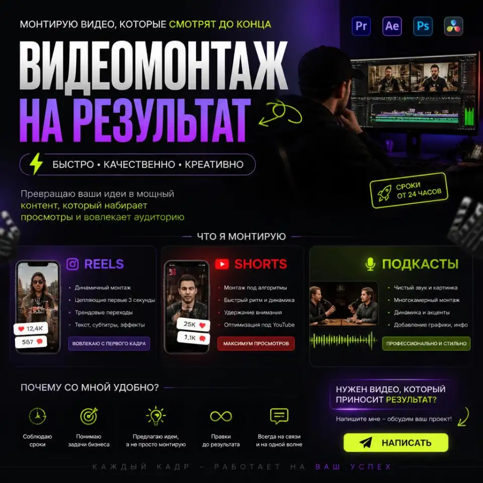Видеомонтаж, фотография 1