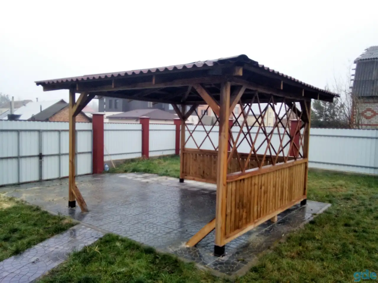 Изготовление навесов, террас, беседок, фотография 2