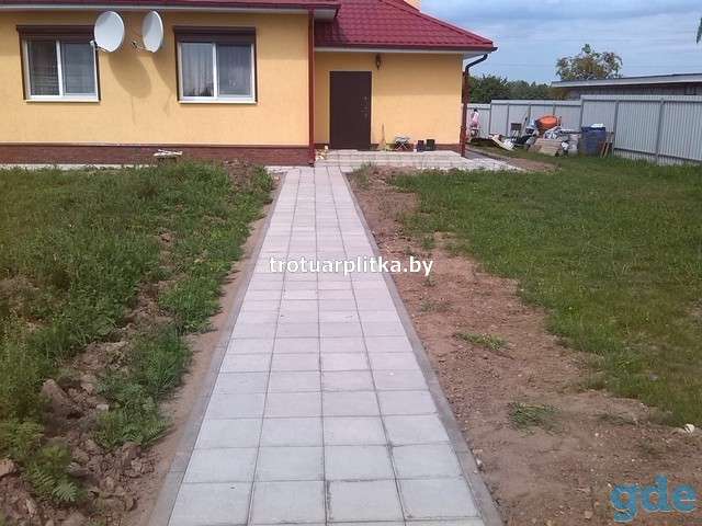Укладка тротуарной плитки . Бордюрного камня . Благоустройство, фотография 9