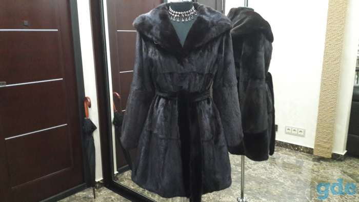 Норковая шуба black nafa 44-48 active, капюшон, фотография 2