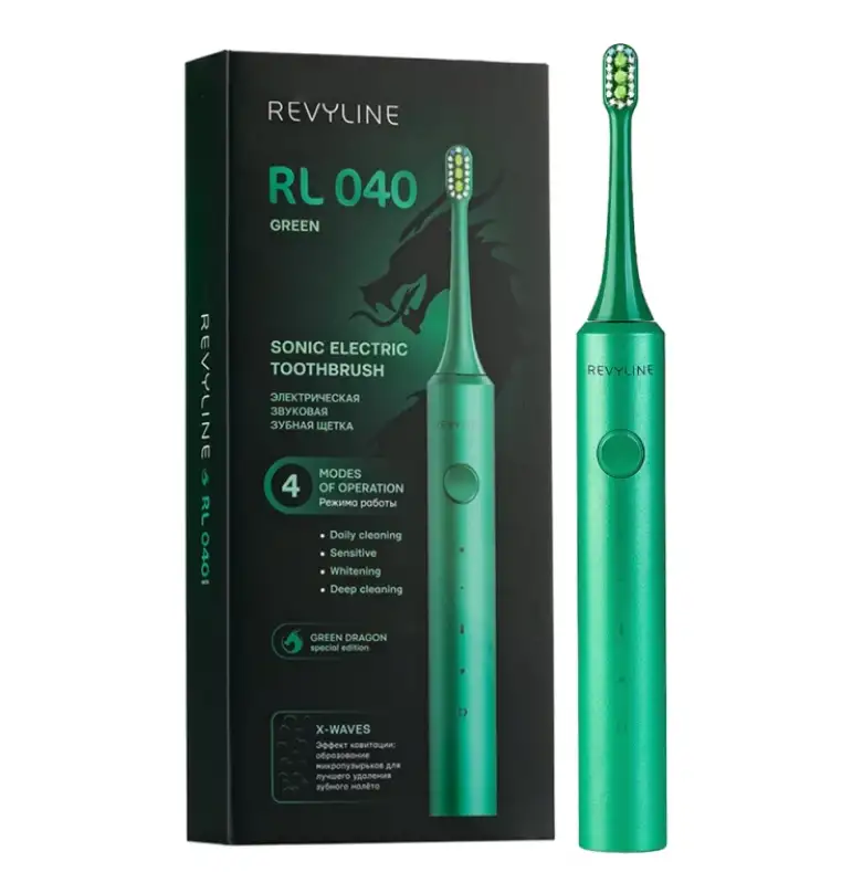Зубная щетка Revyline RL 040 Special Color Edition Green Dragon, фотография 1