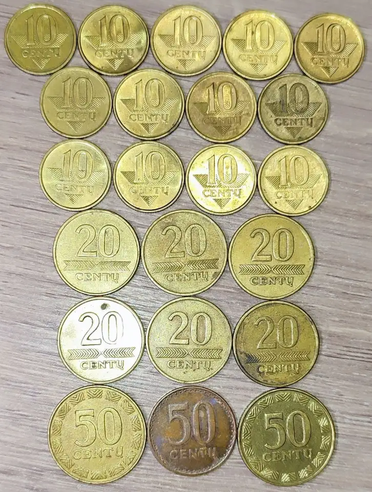 10, 20, 50 центовCentu) Литва, фотография 1