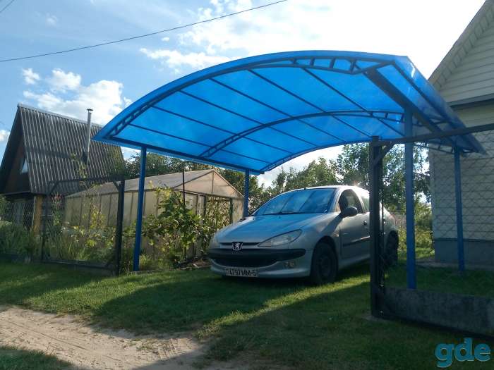 Навес для автомобиля.Навесы,козырьки к дому.Ворота откатные., фотография 1